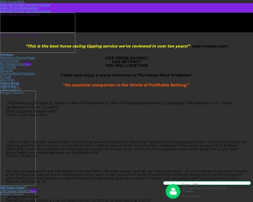 Join Today – Special Offer – The Horse Race Predictor