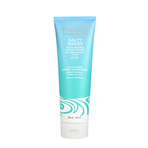 Pacifica Beauty, Salty Waves Texturizing and Moisturizing Conditioner, Banana Scent, For All Hair Types, Vitamin B + Vitamin E, Beach Hair, Beachy Waves, Sulfate Free, Vegan & Cruelty Free