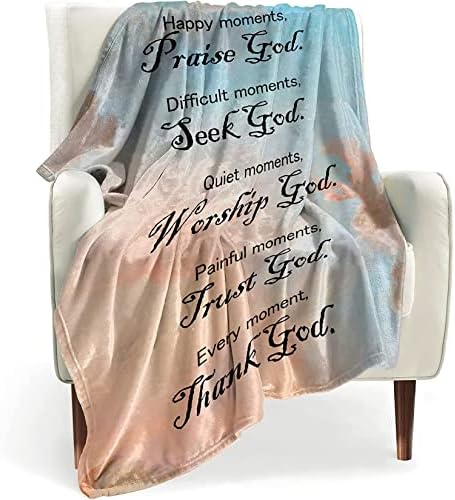 BOOPBEEP Healing Throw Blanket with Inspirational Thoughts and Prayers- Religious Soft Throw Blanket Inspirational Blankets and Throws 40×50 Inch Throw Blankets Perfect Caring Gift for Men & Women