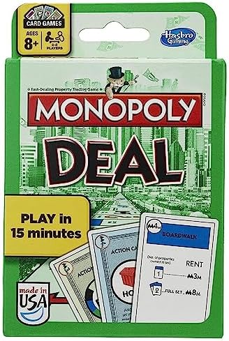 MONOPOLY Deal Card Game, Quick-Playing Card Game for 2-5 Players, Game for Families and Kids Ages 8 and Up (Amazon Exclusive)