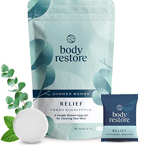 Shower Steamers Aromatherapy 15 Packs – Teacher Gifts, Relaxation Birthday Gifts for Women, Mom and Men, Stress Relief and Luxury Self Care, Eucalyptus Shower Bath Bombs – BodyRestore