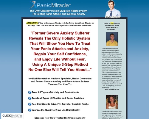 Panic Miracle&trade; – OFFICIAL WEBSITE – Stop Panic Attacks and Anxiety Holistically
