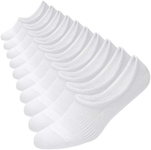 WANDER No Show Socks 4-10 Pairs Cotton Non Slip Low Cut Invisible Loafer Socks Men&Women Boat Liner 6-8/9-11