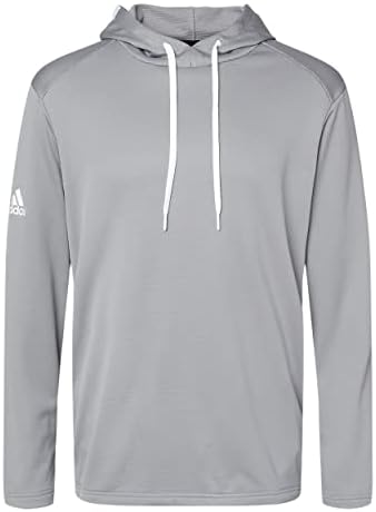 adidas Mens Textured Mixed Media Hooded Sweatshirt