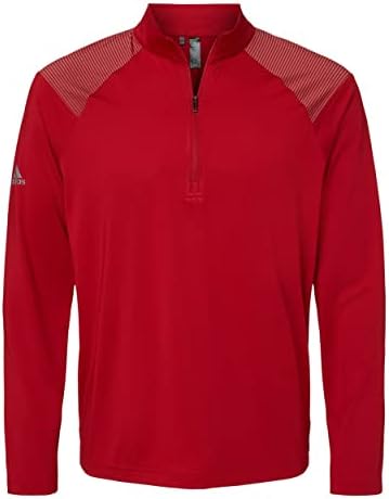 adidas Mens Shoulder Stripe Quarter-Zip Pullover