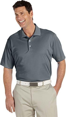 adidas Golf Men’s ClimaLite Basic Short-Sleeve Polo Shirt – Lead/ Black ssA130 M