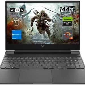 HP Victus 15 Gaming Laptop, 15.6" FHD 144Hz Display, AMD Ryzen 5 7535HS, 16GB DDR5 RAM, 1TB PCIe M.2 SSD, NVIDIA GeForce RTX 2050, HDMI, Webcam, Backlit Keyboard, Wi-Fi 6, Windows 11 Home, Silver