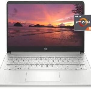 HP 14 Laptop, AMD Ryzen 5 5500U, 8 GB RAM, 256 GB SSD Storage, 14-inch Full HD Display, Windows 11 Home, Thin & Portable, Micro-edge & Anti-glare Screen, Long Battery Life (14-fq1025nr, 2021)