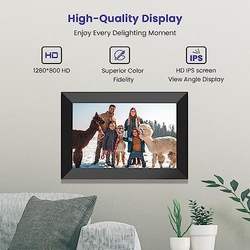 FANGOR 10.1 Inch WiFi Digital Picture Frame 1280x800 HD IPS Touch Screen, Electronic Smart Photo Frame with 16GB Storage, Auto-Rotate, Instantly Share Photos/Videos and Send Best Wishes from Anywhere - Image 6