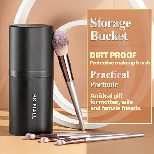 BS-MALL Makeup Brush Set 18 Pcs Premium Synthetic Foundation Powder Concealers Eye shadows Blush Makeup Brushes with black case (A-Champagne) - Image 3
