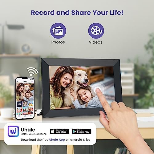 FANGOR 10.1 Inch WiFi Digital Picture Frame 1280x800 HD IPS Touch Screen, Electronic Smart Photo Frame with 16GB Storage, Auto-Rotate, Instantly Share Photos/Videos and Send Best Wishes from Anywhere - Image 2