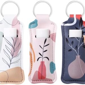 COOKOOKY Chapstick Holder Keychain Cute Lip Balm Keychain Holder with Clip Lip balm Lipstick Lip gloss Holder Keychain