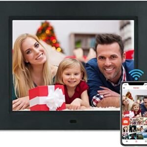8.7 Inch WiFi Digital Picture Frame Digital Photo Frame with 16 GB Memory, Touch Screen Display, Slide Show, Text Photos and Videos via Frameo app (Black)