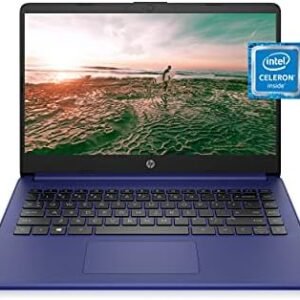 HP 14 Laptop, Intel Celeron N4020, 4 GB RAM, 64 GB Storage, 14-inch Micro-edge HD Display, Windows 11 Home, Thin & Portable, 4K Graphics, One Year of Microsoft 365 (14-dq0010nr, 2021, Indigo Blue)
