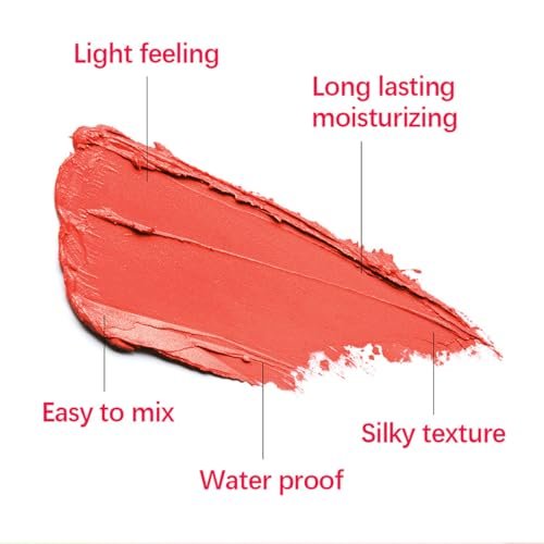 Multi-Use Makeup Blush Stick,Cream Blush Stick,Solid Moisturizer Stick,Waterproof Natural Nude Makeup,Tinted Solid Moisturizer Stick for Eyes Lips Cheek (1#Shy Pink) - Image 5