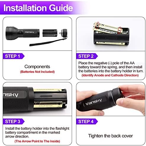 Vansky UV Flashlight Black Light, 51 LED Blacklight Pet Urine Detector for Dog/Cat Urine, Dry Stains, Bed Bug, Resin Curing, Scorpions Finder - Image 6