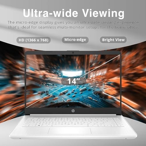 HP Stream 14" HD BrightView Laptop, Intel Celeron N4020 Processor, 4GB RAM, 64GB Storage, Intel HD Graphics, 720p Webcam, 1 Year Office 365, White, Win 11 S, 32GB Hotface USB Card - Image 4