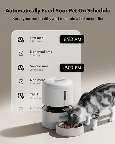 PETLIBRO Automatic Cat Feeder, Automatic Cat Food Dispenser with Freshness Preservation, Timed Cat Feeders for Dry Food, Up to 50 Portions 6 Meals Per Day, Granary Pet Feeder for Cats/Dogs - Image 2