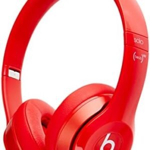 Beats Solo 2 WIRED On-Ear Headphone NOT WIRELESS - Red (Renewed)