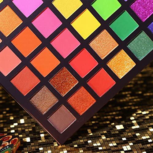UCANBE EXOTIC FLAVORS Neon Eyeshadow Makeup Palette - 48 Colorful High Pigmented - Rainbow Matte Shimmer Glitter Eye Shadow Make Up Pallet Gift Set - Image 9