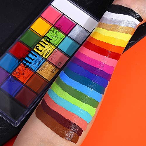 UCANBE Athena Face Body Paint Oil Palette, Professional Flash Non Toxic Safe Tattoo Halloween FX Party Artist Fancy Makeup Painting Kit For Kids and Adult - Image 3