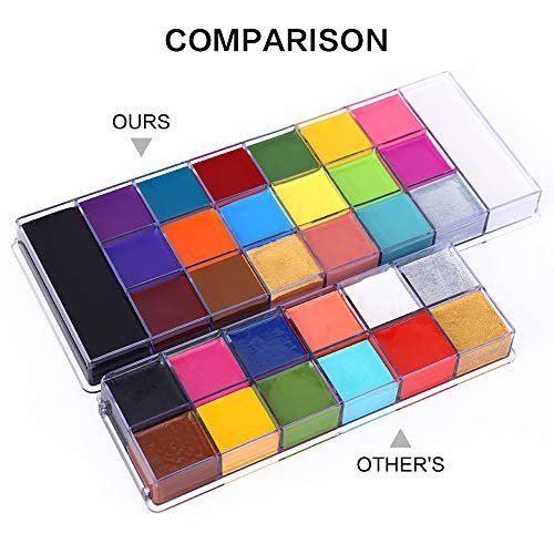 UCANBE Athena Face Body Paint Oil Palette, Professional Flash Non Toxic Safe Tattoo Halloween FX Party Artist Fancy Makeup Painting Kit For Kids and Adult - Image 5