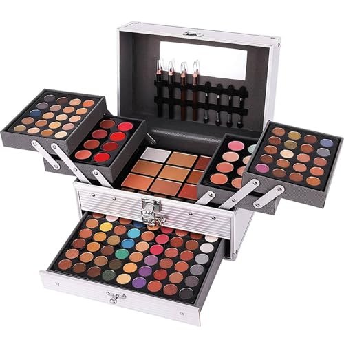 132 Color All In One Makeup Kit,Professional Makeup Case Set for Teen Girls, Multicolor Eyeshadow Palette(006N2-Silver) - Image 3