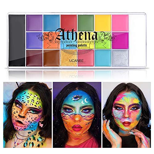 UCANBE Athena Face Body Paint Oil Palette, Professional Flash Non Toxic Safe Tattoo Halloween FX Party Artist Fancy Makeup Painting Kit For Kids and Adult - Image 2