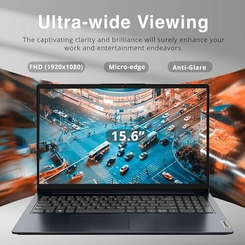 LENOVO 2022 IdeaPad 1 15.6" FHD Laptop, Intel Pentium Silver N6000 Processor, 12GB RAM, 256GB PCIe SSD, 720P HD Webcam, Dolby Audio, 1 Year Office, Blue, Win 11 S, 32GB Snowbell USB Card - Image 4