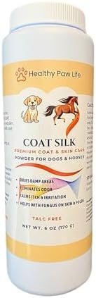 Coat Silk - Canine and Equine Dry Powder | Alleviate Odors and Itchiness | Relieves Rain Rot and Sweet Itch | Holistic Remedy and Soothing Formula | for Dogs and Horses