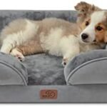 Bedsure Orthopedic Bed for Medium Dogs - Waterproof Dog Sofa Bed Medium, Supportive Foam Pet Couch with Removable Washable Cover, Waterproof Lining and Nonskid Bottom, Grey