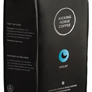 Kicking Horse Coffee Decaf, Swiss Water Process, Dark Roast, Whole Bean, Certified Organic, Fairtrade, Kosher, Black, 35.274 Oz, Pack of 6