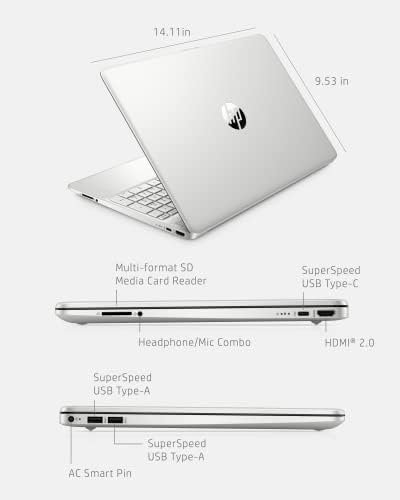 HP 15 Laptop, AMD Ryzen 3-5300U Processor, 8 GB RAM, 256 GB SSD Storage, 15.6-inch HD Micro-Edge Display, Windows 11 Home, Long-Lasting Battery, Fast Charge, 720p Webcam (15-ef2024nr), Natural silver - Image 4