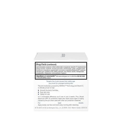 Neutrogena Triple Age Repair Anti-Aging Daily Facial Moisturizer with SPF 25 Sunscreen & Vitamin C, Firming Anti-Wrinkle Face & Neck Cream for Dark Spots, Glycerin & Shea Butter, 1.7 oz - Image 9