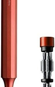 HOTO Precision Screwdriver Sets, 24-in-1 Manual Screwdriver, 24 pcs Tough S2 Steel Bits, Manual Pen Shape, Ideal for Electronics, Glasses and Bracelets, Cinnabar Red