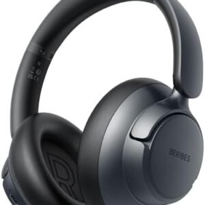 BERIBES Upgraded Hybrid Active Noise Cancelling Headphones with Transparent Modes,70H Playtime Bluetooth Headphones Wireless Bluetooth with Mic, Deep Bass,3.5MM Cable,Soft-Earpads,Fast Charging-Black