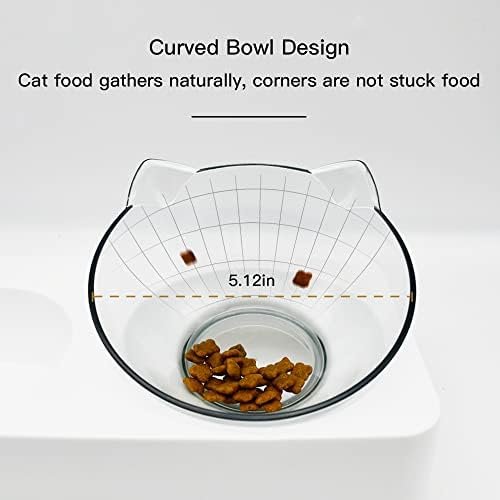 Marchul Tilted Cat Food Bowl with Feeding Mat for Food and Water, Food Feeding Dishes for Raised Cats and Puppies - Image 3