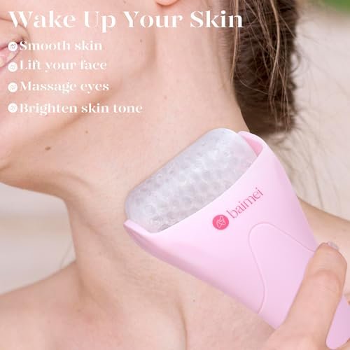 BAIMEI Cryotherapy Ice Roller and Gua Sha Facial Tools Puffiness Redness Reducing Migraine Pain Relief, Skin Care Tools for Face Massager Self Care Gift for Men Women - Pink - Image 4