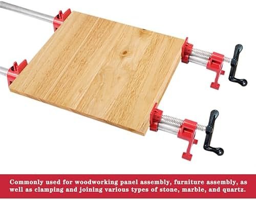 4-Pack 3/4 Inch H-Style Professional Pipe Clamp Set - Designed For Woodworking, Carpentry, Home Improvement, and DIY Jobs - Image 5