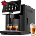 Zulay Magia Super Automatic Coffee Espresso Machine - Durable Espresso Machine With Grinder - Coffee Maker With Easy To Use 7” Touch Screen, 19 Coffee Recipes, 10 User Profiles