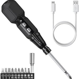 AMIR Electric Screwdriver Cordless, Rechargeable Power Screwdrivers Set, Portable Automatic Home Repair Tool Kit with LED Lights and USB Cable