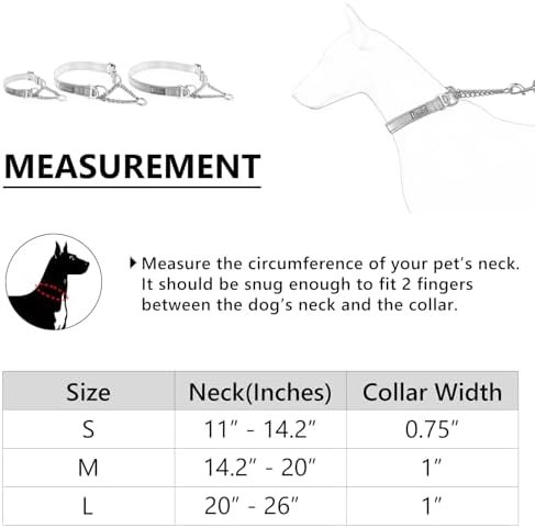 Plutus Pet Martingale Dog Collar with Stainless Steel Chain and Reflective Nylon, Adjustable No Pull Training Collar, for Small Medium, and Large Dogs, Orange, M - Image 6