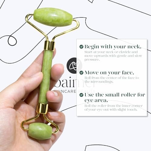 BAIMEI Gua Sha & Jade Roller Facial Tools Face Roller and Gua Sha Set for Puffiness and Redness Reducing Skin Care Routine, Self Care Gift for Men Women - Green - Image 7