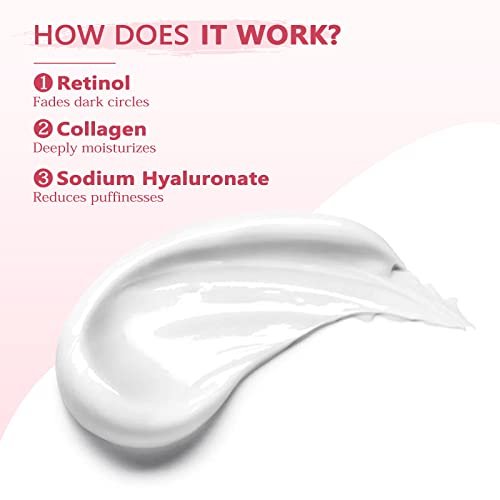Retinol Eye Cream for Dark Circles and Puffiness, Anti Aging Eye Cream with Hyaluronic Acid and Collagen, Under Eye Cream, Smooth Fine Lines and Hydrate Eye Area - Image 4
