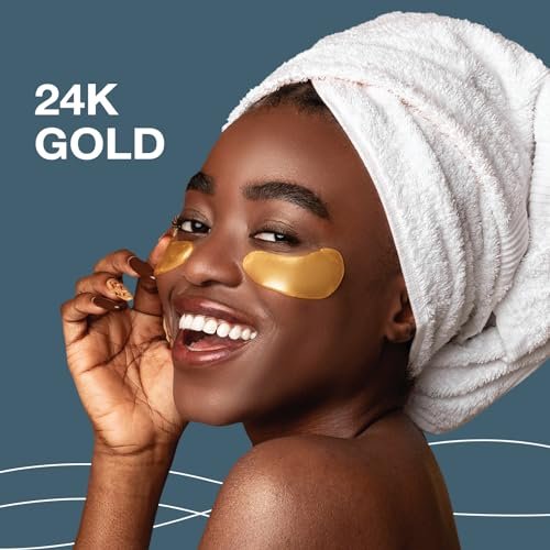 Under Eye Patches for Puffy Eyes and Dark Circles – 24k Gold Under Eye Mask Patches for Puffiness, Beauty & Personal Care Products – Under Eye Masks 60 Pairs Gold Under Eye Patches for Puffy Eyes - Image 2