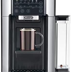 De'Longhi TrueBrew Drip Coffee Maker, Built in Grinder, Single Serve, 8 oz to 24 oz, Hot or Iced Coffee, Stainless, CAM51025MB, 15"D x 13.7"W x 15.8"H