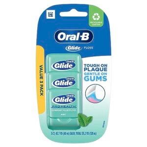 Oral-B Glide Pro-Health Comfort Plus Dental Floss, Mint,3 Count(Pack of 1)