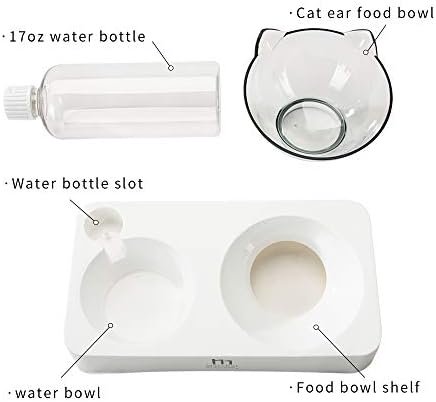 Marchul Tilted Cat Food Bowl with Feeding Mat for Food and Water, Food Feeding Dishes for Raised Cats and Puppies - Image 5