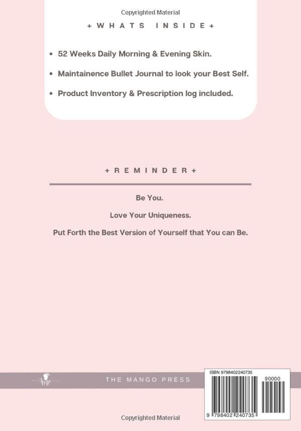 Skin Care and Beauty Routine Logbook: A Daily Habit Tracker for Skin Maintenance - 52 Weeks 365 Days AM PM Bullet Journal to Look Your Best Self | Product Inventory and Prescription Log Included. - Image 2