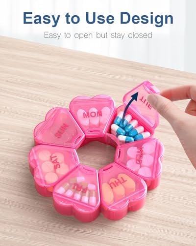 Large Weekly Pill Organizer/Box 7 Day, KAPENS Daily Vitamin Case Large Capacity Compartments, Pill Containers for Fish Oil Medicine Supplements - Image 4